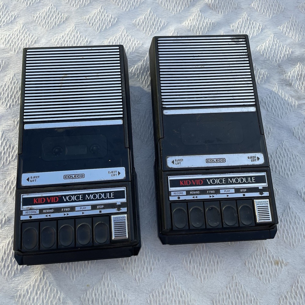 x2 Coleco Video System Kid Vid Voice Module Cassette Player Rare CLEAN